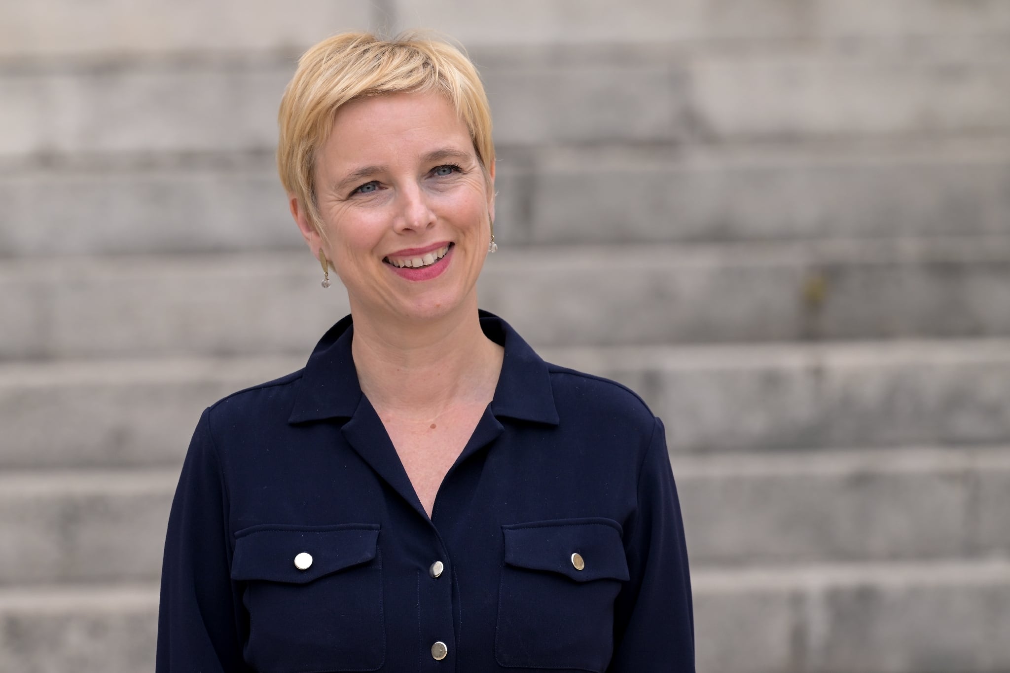 Clémentine Autain, élue députée Nouveau Front populaire, arrive à l'Assemblée nationale pour la journée d'accueil, le 1er juillet 2024 à Paris