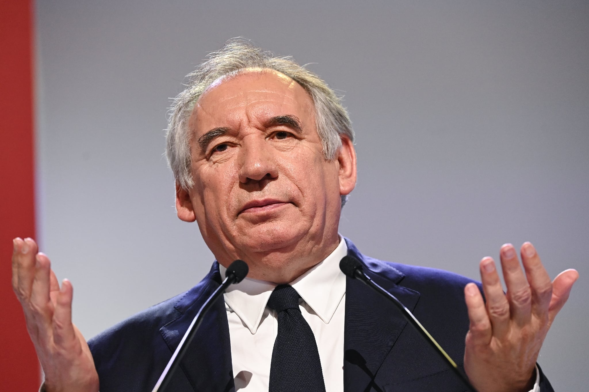 Le président du MoDem Francois Bayrou, lors du congrès du parti, le 24 mars 2024 à Blois