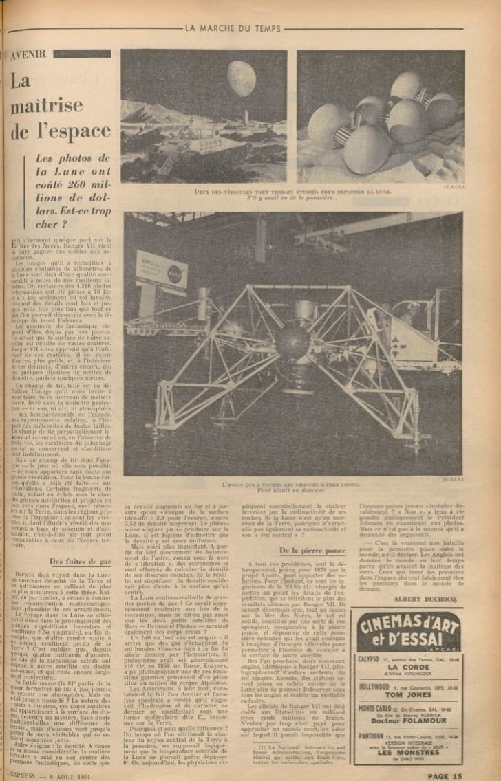 L'exploration de la Lune dans L'Express du 6 août 1964.