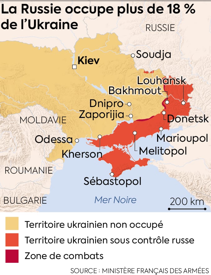 La Russie occupe plus de 18 % de l'Ukraine