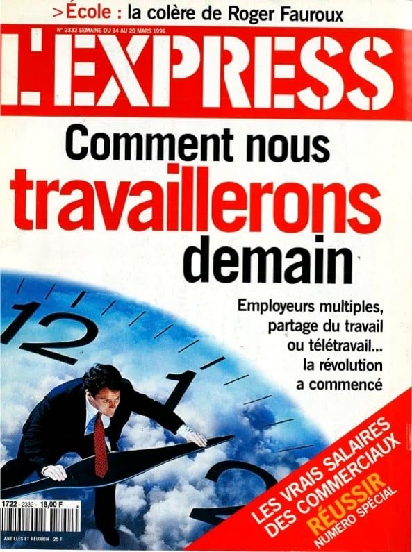 Le monde du travail en pleine mutation. Couverture de L'Express du 14 mars 1996